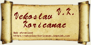 Vekoslav Korićanac vizit kartica